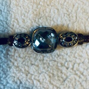 Bohemian Silver and Crystal Filigree Bracelet